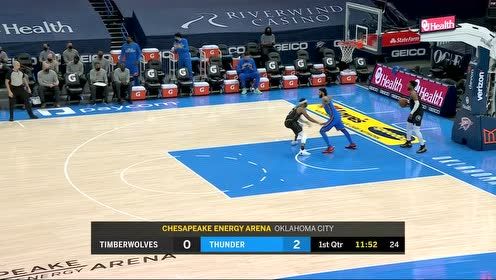【NBA集錦】雷霆開(kāi)場(chǎng)三球全部籃下打進(jìn) 森林狼嚶嚶狂吠