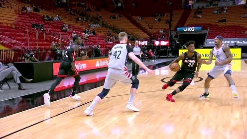 【NBA集锦】巴特勒千里走单骑 飞身跃起隔扣莱恩