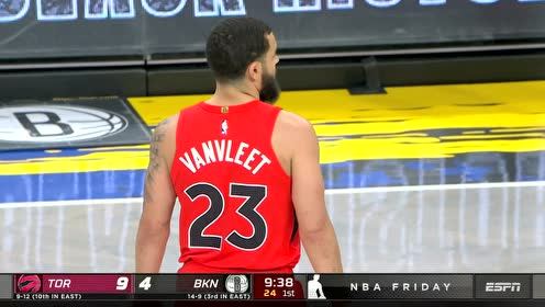 【NBA集锦】范乔丹送出妙传 鲍威尔篮下打成极限2+1