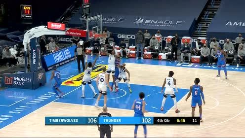 【NBA集錦】不愧雷霆老大 亞歷山大連投帶突打停森林狼