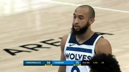 【NBA集錦】森林狼vs雷霆第2節(jié)英文原聲回放