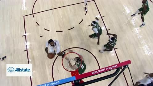 【NBA集錦】讓你看看啥叫內(nèi)線巨漢 德拉蒙德單臂粗暴扣籃懲罰洛佩茲