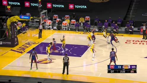 【NBA集锦】湖人认真了！ 浓眉强势封盖卡鲁索三分一剑封喉