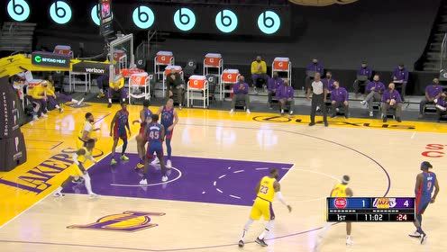 【NBA集锦】詹老汉抢断手太快 反击冰球助攻湖人如杂耍