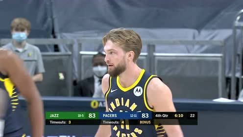 【NBA集錦】爵士103-95步行者 薩博尼斯空砍20+9米切爾27+11率隊(duì)取勝