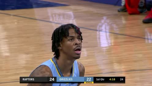【NBA集錦】秀的飛起！莫蘭特直殺敵營(yíng)飛身上演空中換手2+1