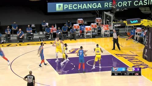 【NBA集錦】湖人內(nèi)線被沖碎了 雷霆連續(xù)攻筐威廉姆斯2+1進(jìn)賬