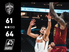 NBA常规赛：半场战罢，太阳以64-61领先骑士3分