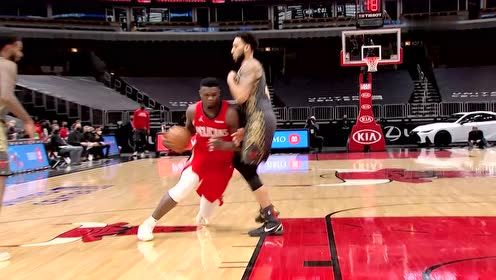 【NBA集锦】锡安推土机突破让防守战栗 空中换手打进得分很轻松