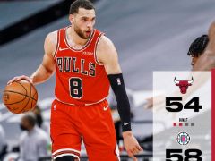 NBA常规赛：半场战罢，快船58-54领先公牛