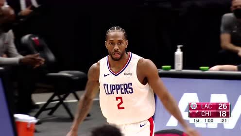 【NBA集锦】快船125-106公牛 拉文26+9莱昂纳德33+6率队大胜