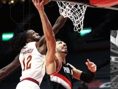 NBA常规赛：首节战罢，开拓者以34-23领先骑士