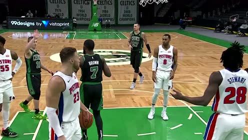 【NBA集锦】随便一扔也能进 布朗篮下出手完成2+1