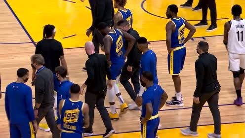 【NBA集錦】驚險一幕！格林撲防杜蘭特膝蓋受挫被扶回更衣室