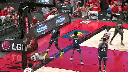 【NBA集锦】启动突破风驰电掣 洛瑞连过两人反手2+1建功
