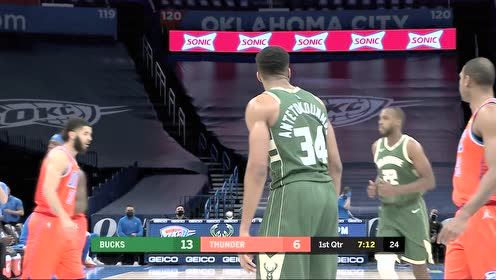 【NBA集錦】老虎不發(fā)威當(dāng)我凱蒂貓？雷霆起勢一波10-0反撲成功