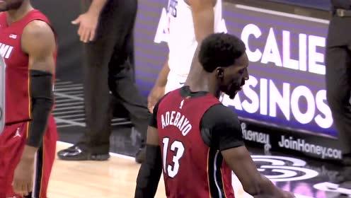 【NBA集锦】闹呢?路威低手舔篮被阿德巴约血帽拍飞!