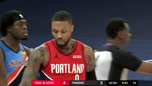 【NBA集錦】萬軍從中取敵將首級(jí) 利拉德變相突破上籃無視防守