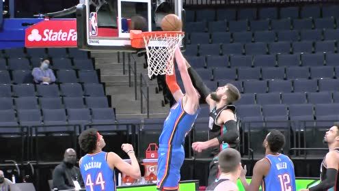 【NBA集锦】内线霸主 瓦兰统治内线强势补篮
