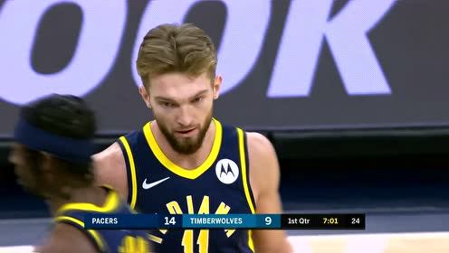 【NBA集锦】布罗格登吸引火力手递手妙传 萨博尼斯接球禁区暴扣顺理成章