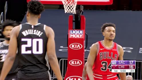 【NBA集锦】太轻松了!怀特塞德外线送妙传巴格利篮下埋伏接球暴扣