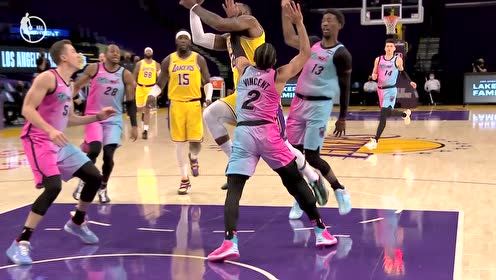 【NBA集锦】36岁了能不能注意点 老詹反击1v3上篮