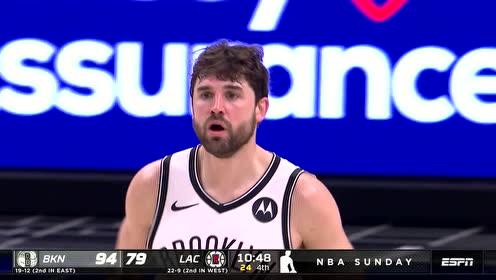 【NBA录像回放 国语】篮网vs快船精华回放 欧登合砍65+15+15小乔丹命中关键球