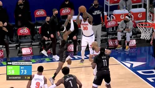 【NBA集锦】手感准的不像话 兰德尔底角架炮三分精准制导