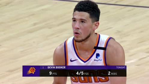 【NBA集錦】手感熱的發(fā)燙！布克首節(jié)8中6狂砍17分