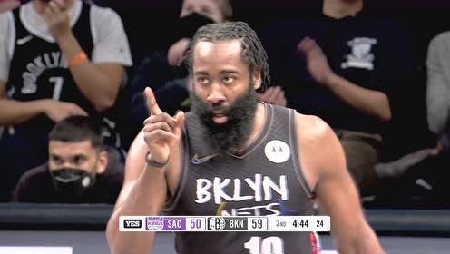 【NBA集锦】哥俩越来越默契！欧文突然刹车低手妙传哈登三分一击即中