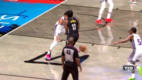 【NBA集锦】这饼喂得舒服！哈登击地妙传小乔丹单臂炸筐