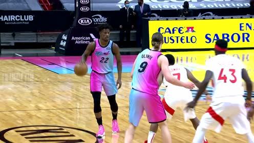 【NBA集錦】防守漏成篩子 巴特勒妙傳阿德巴約飛身暴扣