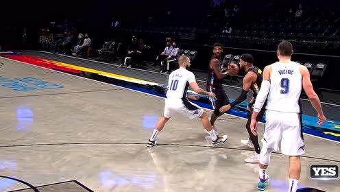 【NBA集锦】篮网队内进攻演练呢!欧文连续送惬意妙传