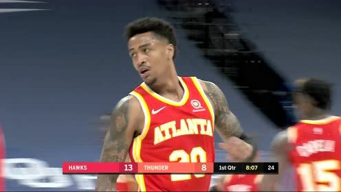 【NBA集錦】特雷楊行進(jìn)間高拋喂餅 科林斯空接雙臂暴扣掛筐