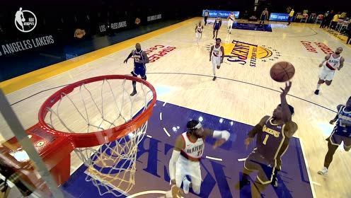【NBA集锦】波普快攻灵性回头 詹姆斯空中揽月双手空接