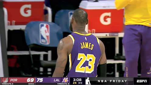 【NBA集锦】以詹姆斯为轴分散开导球 哈雷尔篮下坐等吃饼