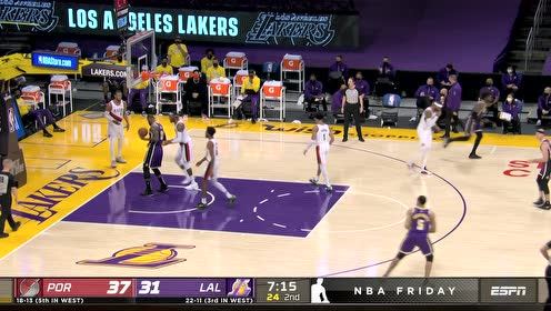 【NBA集锦】开拓者防守在哪 让詹姆斯这么深的位置要到球只能目送