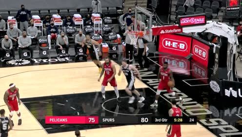 【NBA集锦】手感爆棚 莱尔斯两次冲击篮下突破抛投