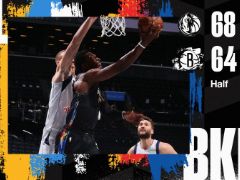 NBA常规赛：半场战罢，独行侠68-64领先篮网