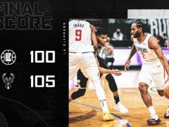 NBA常规赛:雄鹿105-100击败快船,字母哥36+14+5