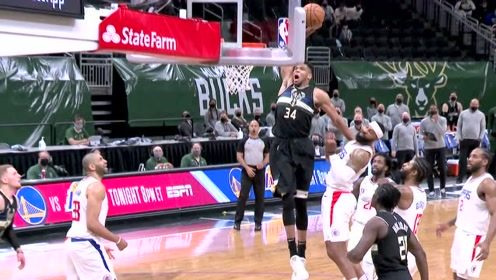 【NBA集锦】字母哥制胜!一记冲天暴扣帮助雄鹿惊险击败快船