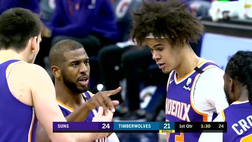 【NBA集錦】太陽vs森林狼第1節(jié)中文解說回放