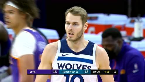 【NBA集錦】太陽vs森林狼第1節(jié)英文原聲回放