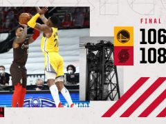 NBA常规赛：开拓者五人的人上双，带领开拓者108-106险胜勇士