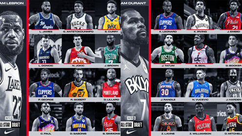 【NBA集錦】2021NBA全明星選人儀式：詹庫聯(lián)手籃網(wǎng)三巨頭聚首
