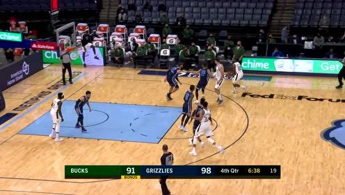 【NBA集锦】无需太多动作 莫兰特面对霍乐迪毫无惧色直接三分出手