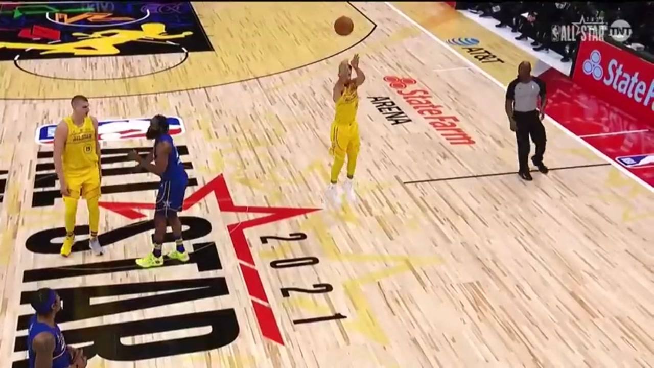【NBA集錦】這也太強(qiáng)了！勒布朗隊(duì)的兩桿長槍庫里和利拉德過了中線就是投籃熱區(qū)！