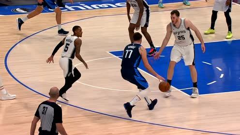 【NBA集锦】东契奇背传瞒天过海 波神弧顶大号三分甩狙打停马刺
