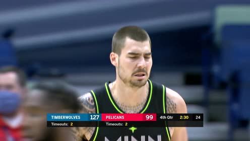 【NBA录像回放 国语】森林狼vs鹈鹕精华回放 唐斯16+7爱德华兹27分终结9连败