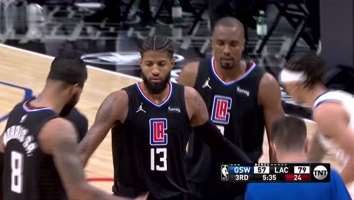 【NBA集锦】扑倒在地都防不住他 乔治神仙3+1教育格林！